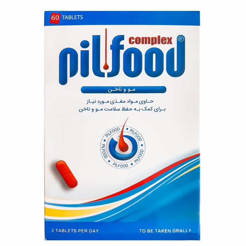 مکمل تقویت مو و ناخن پیلفود کمپلکس 60 عددی حاوی ویتامینها و مواد معدنی ضروری، پیشگیری از ریزش مو، تقویت فولیکول و افز...