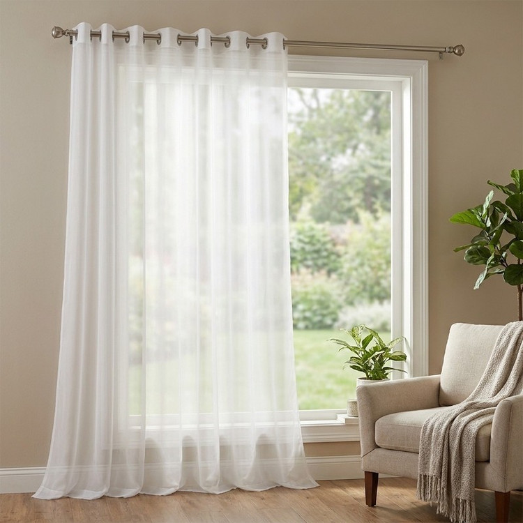 پرده مدل پانچ حریر ساده سایز 300x280 سانتیمتر