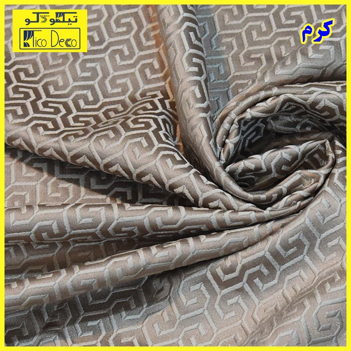 پرده پانچ تیکو دکو مدل ساتن ژاکارت طرحدار ابریشم بافت دار سایز 280x140 سانتیمتر