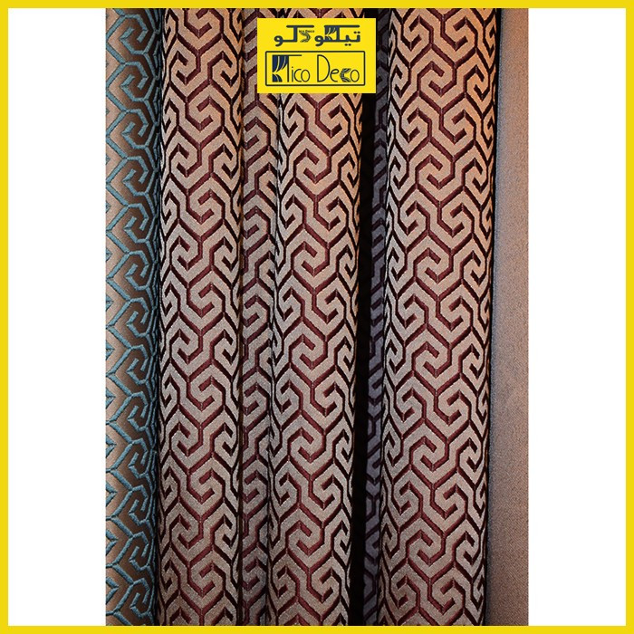 پرده پانچ تیکو دکو مدل ساتن ژاکارت طرحدار ابریشم بافت دار سایز 280x140 سانتیمتر