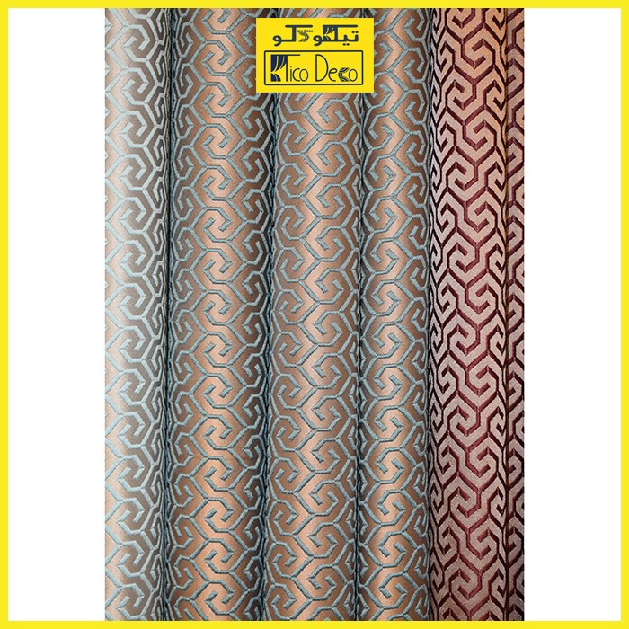پرده پانچ تیکو دکو مدل ساتن ژاکارت طرحدار ابریشم بافت دار سایز 280x140 سانتیمتر