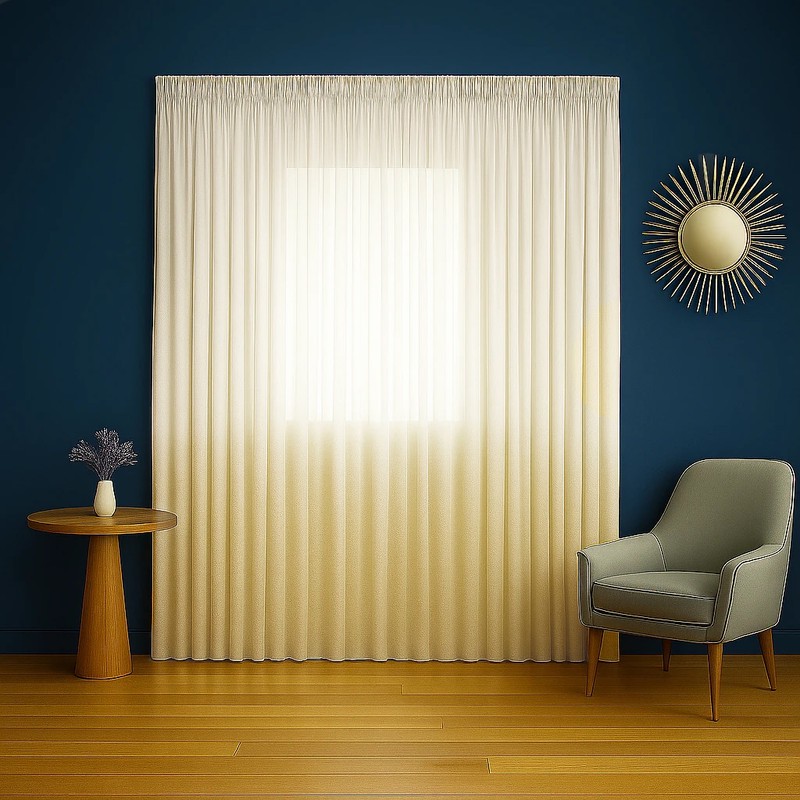 پرده تیکو دکو مدل دوخت ساده حریر ژورژت طلاکوب سایز 280x400 سانتیمتر