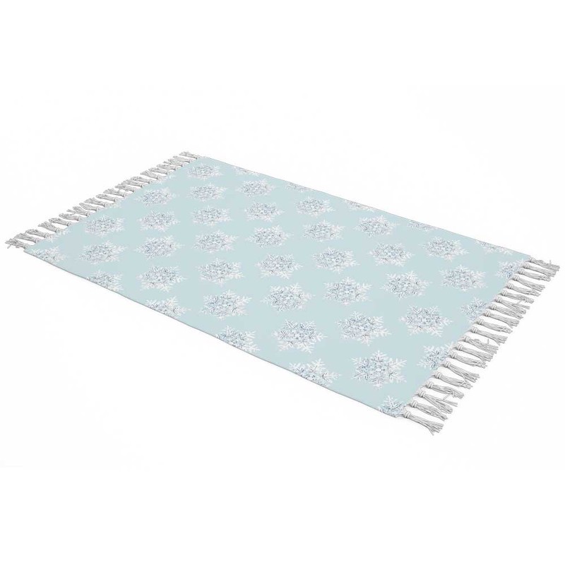 شال مبل طرح دانه های برف زمستان کد Q2SH1078 سایز 98x180 سانتی متر