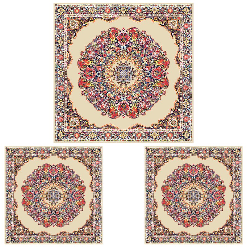 ست رومیزی سه تکه طرح ترمه کد 9920.1