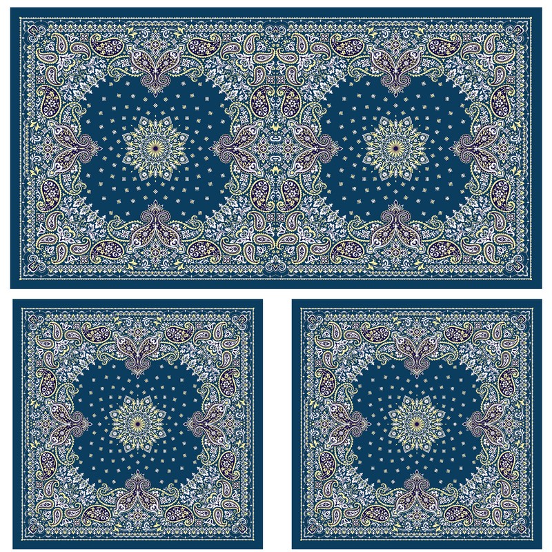 ست رومیزی سه تکه طرح ترمه کد 9961