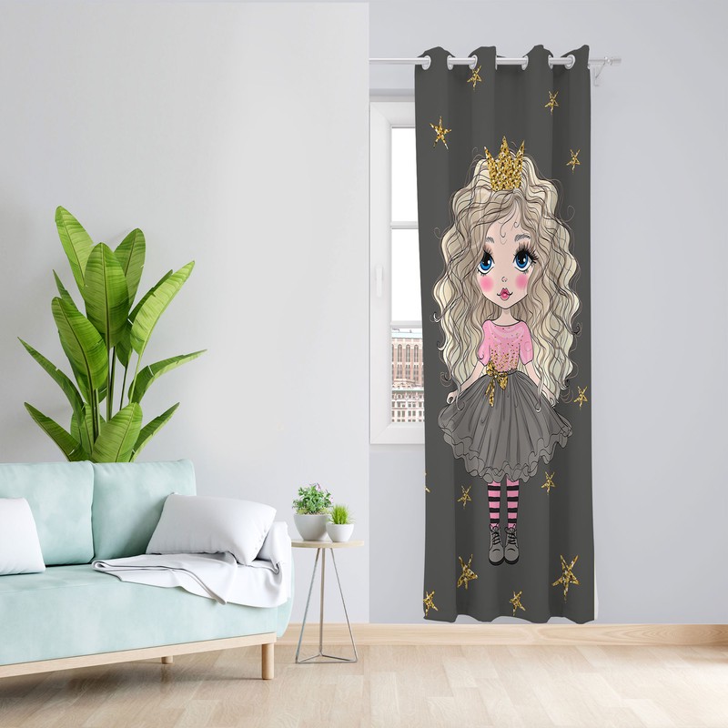 پرده مدل دختر مخمل پانچی کد 1003 سایز 140x280 سانتی متر