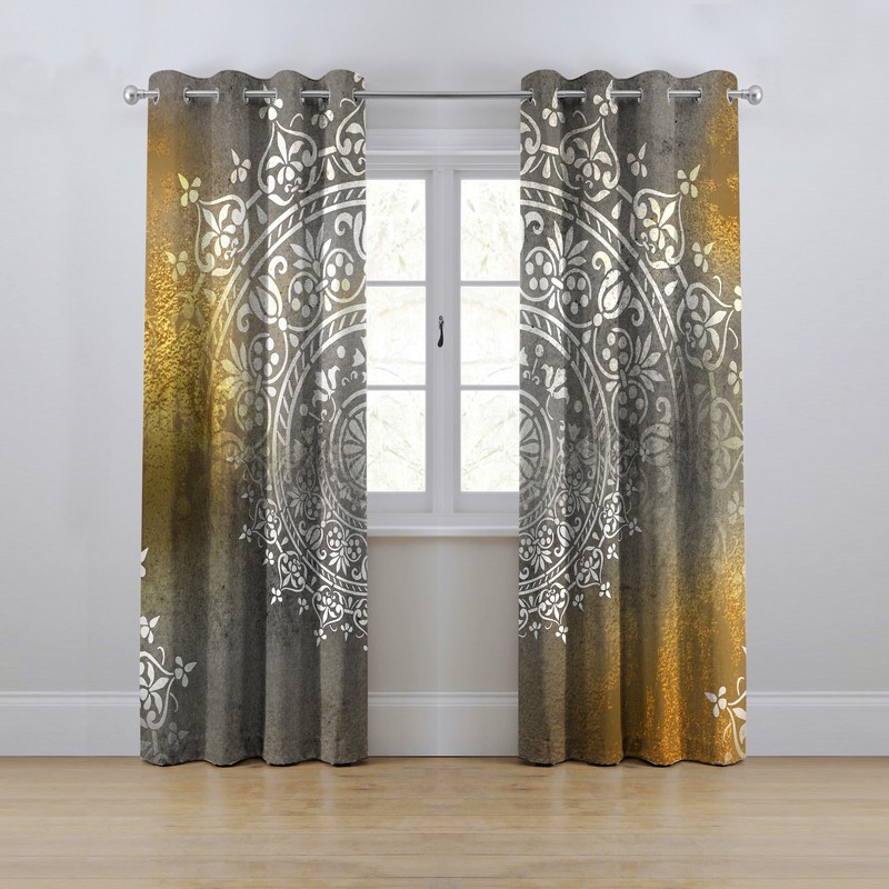 پرده مدل پانچی طرح پتینه سایز 280x145 سانتی متر