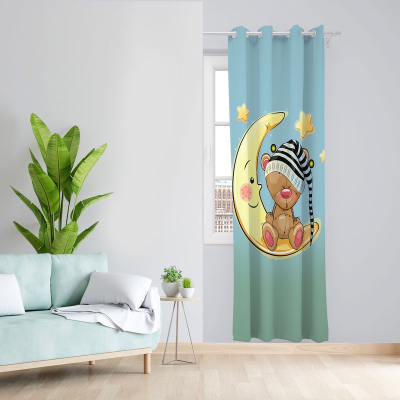 پرده مدل اتاق کودک مخمل پانچی طرح پسرانه کد 4795 سایز 140x280 سانتی متر