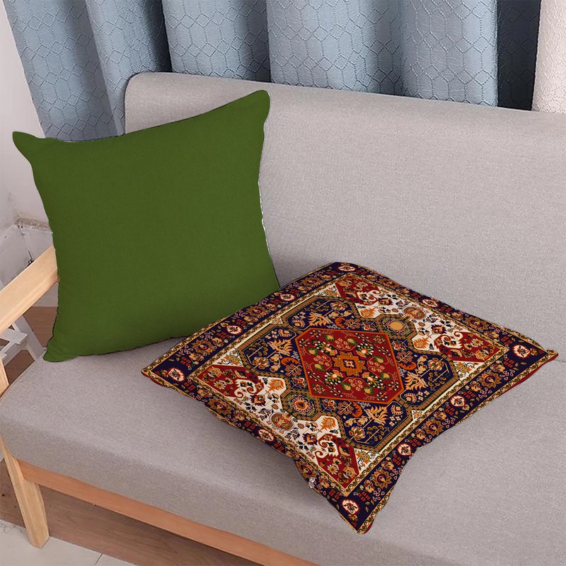 کاور کوسن ریحانلوکس مدل نقش سنتی کد RH119 سایز 4343 سلنتی متر مجموعه دو عددی
