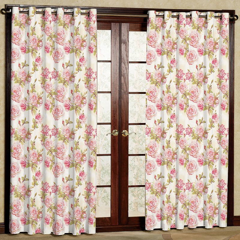 پرده مدل گل دار مخمل پانچی کد 421 سایز 140x280 سانتی متر