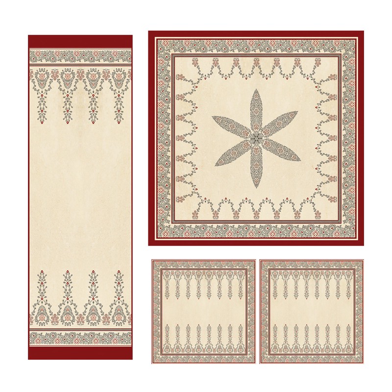 ست 4 تکه رومیزی طرح سنتی مدل TDtr-741