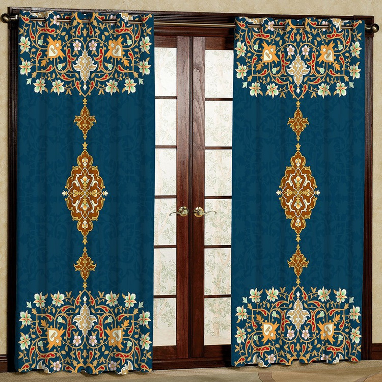 پرده طرح سنتی مدل مخمل پانچی کد 4311 H سایز 200x140 سانتی متر