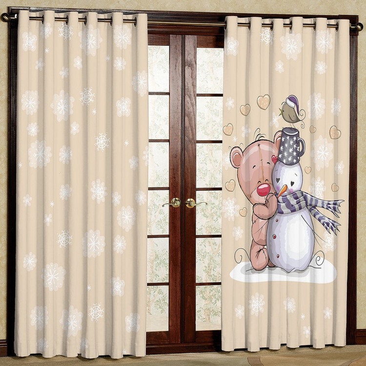 پرده مدل مخمل پانچی طرح کودک کد 4732abT2 سایز 200x140 سانتی متر