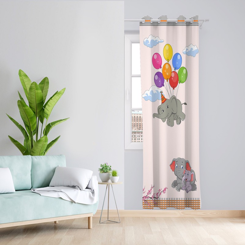 پرده طرح اتاق کودک مدل مخمل پانچی کد 2610 z سایز 140x200 سانتی متر