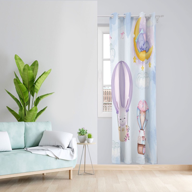 پرده مدل اتاق کودک مخمل پانچی کد 2547 m سایز 140x280 سانتی متر