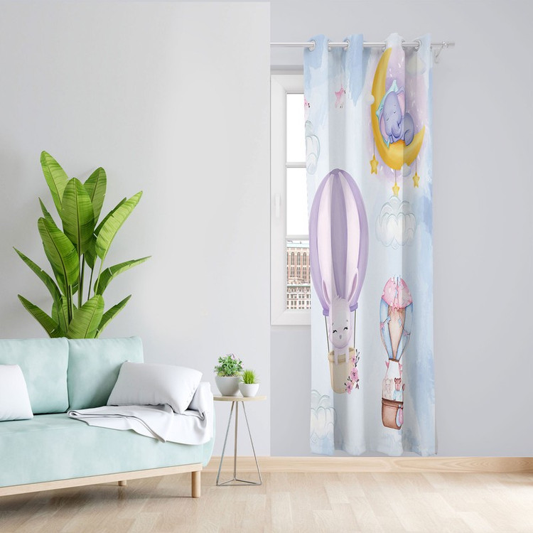 پرده مدل اتاق کودک مخمل پانچی کد 2547 m سایز 140x280 سانتی متر