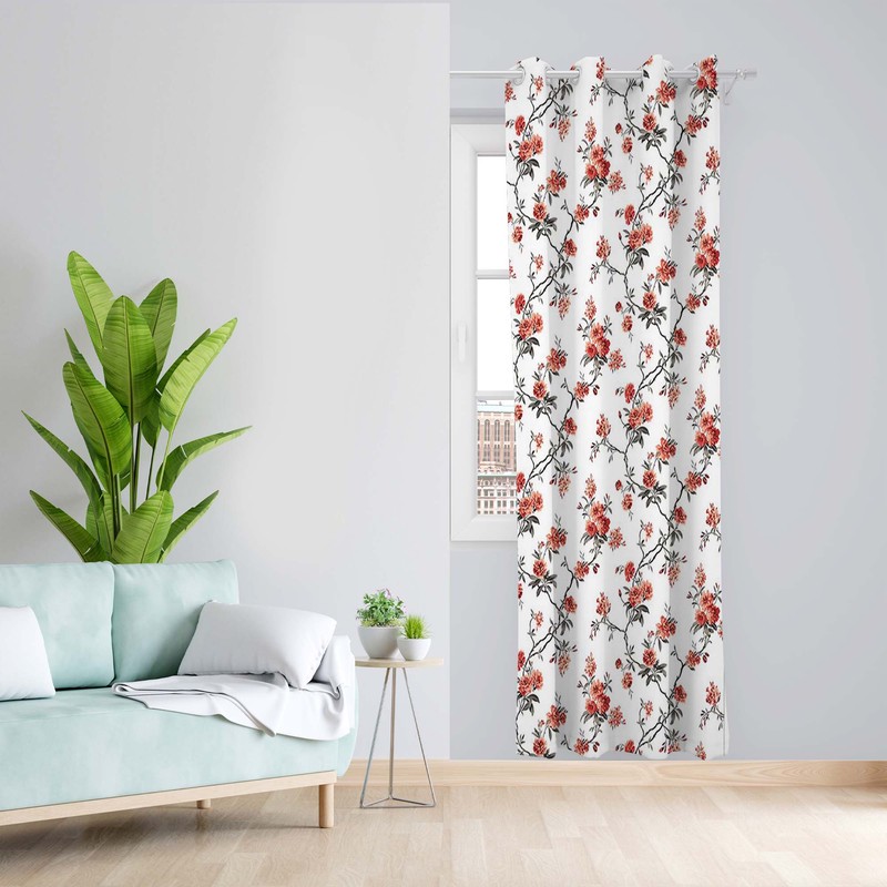 پرده طرح گلدار مدل مخمل پانچی کد 5483 z سایز 140x200 سانتی متر