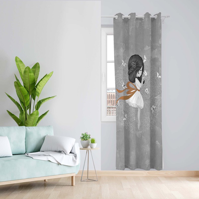 پرده طرح پرنسس مدل مخمل پانچی کد 5239 z سایز 140x200 سانتی متر