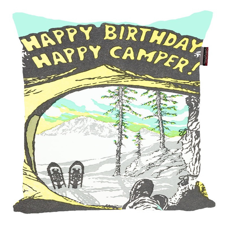 کوسن مدل تبریک تولد کمپر کمپینگ Happy Birthday Camper Camping کد KO502