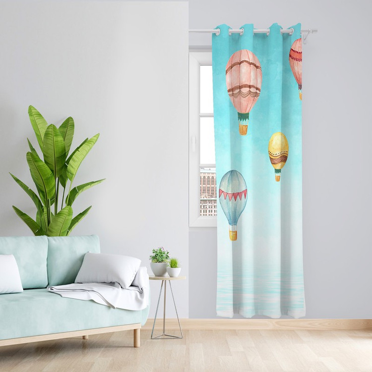پرده طرح بالن مدل مخمل پانچی کد 4842 z سایز 140x200 سانتی متر