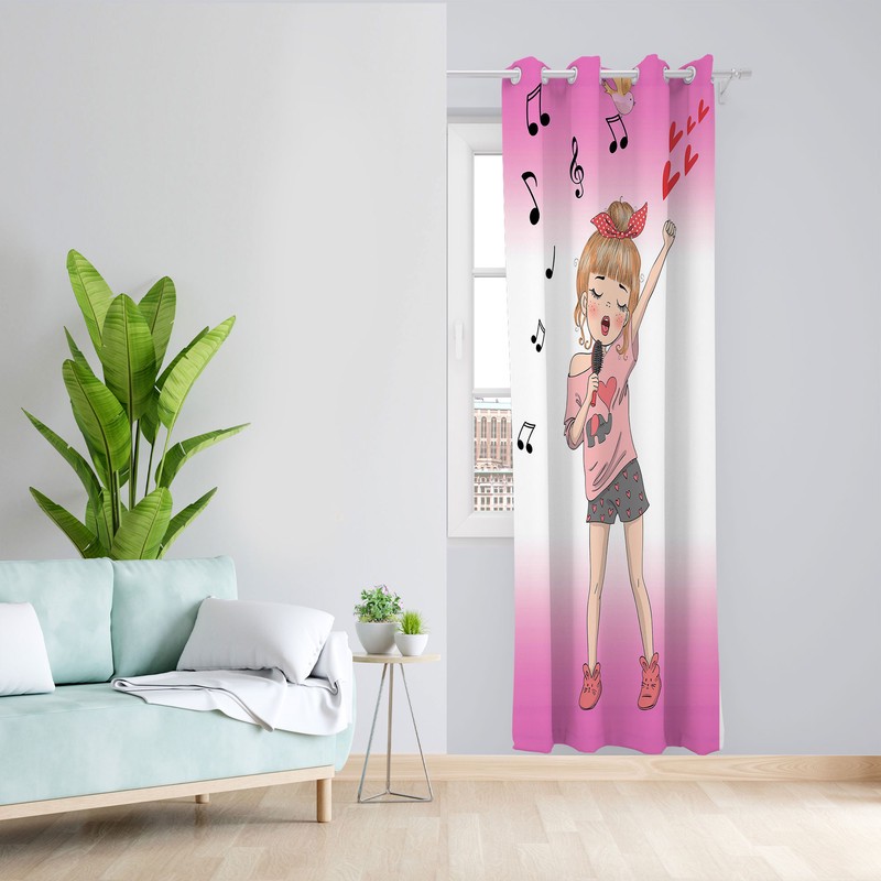 پرده مدل اتاق کودک دخترانه مخمل پانچی کد 1068 سایز 140x200 سانتی متر