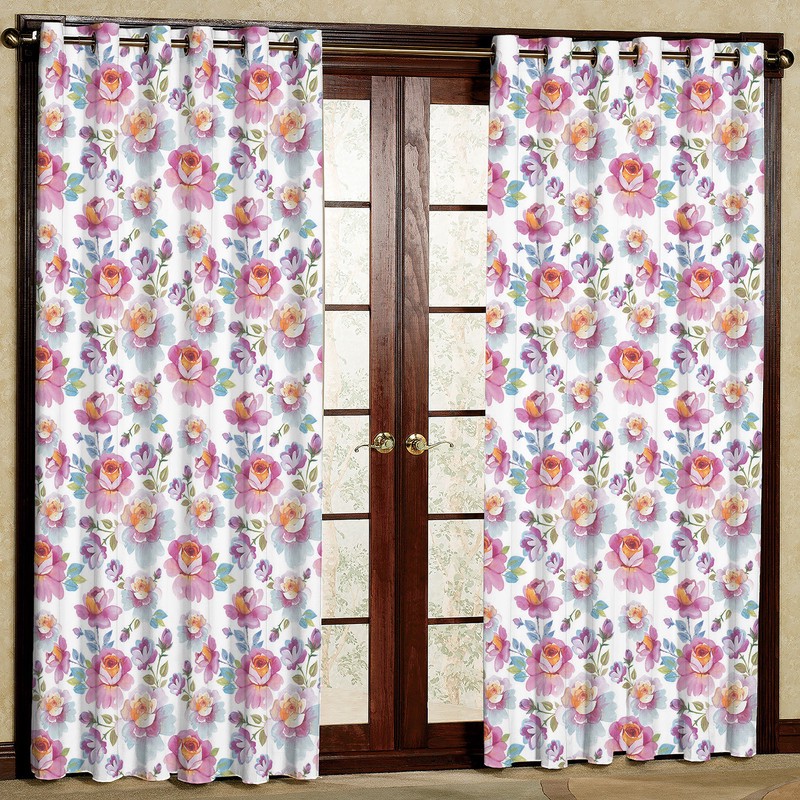 پرده مدل گل دار مخمل پانچی کد 415 سایز 140x280 سانتی متر