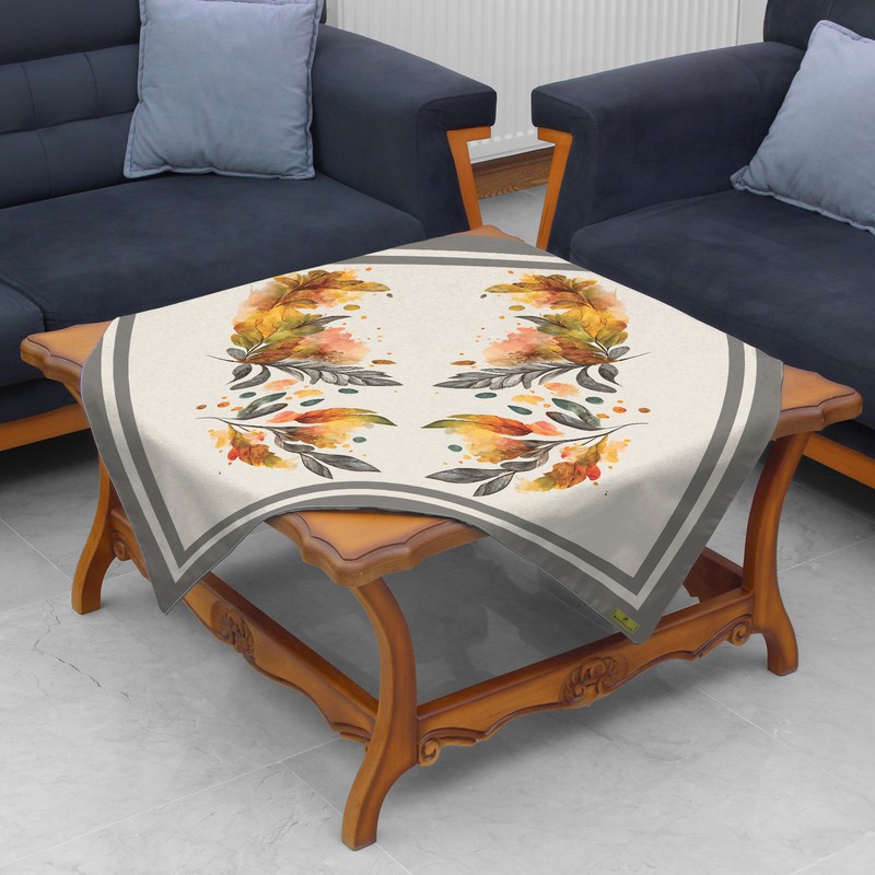 رومیزی ریحانلوکس مدل برگ پاییز RH132 سایز 97x97 سانتیمتر