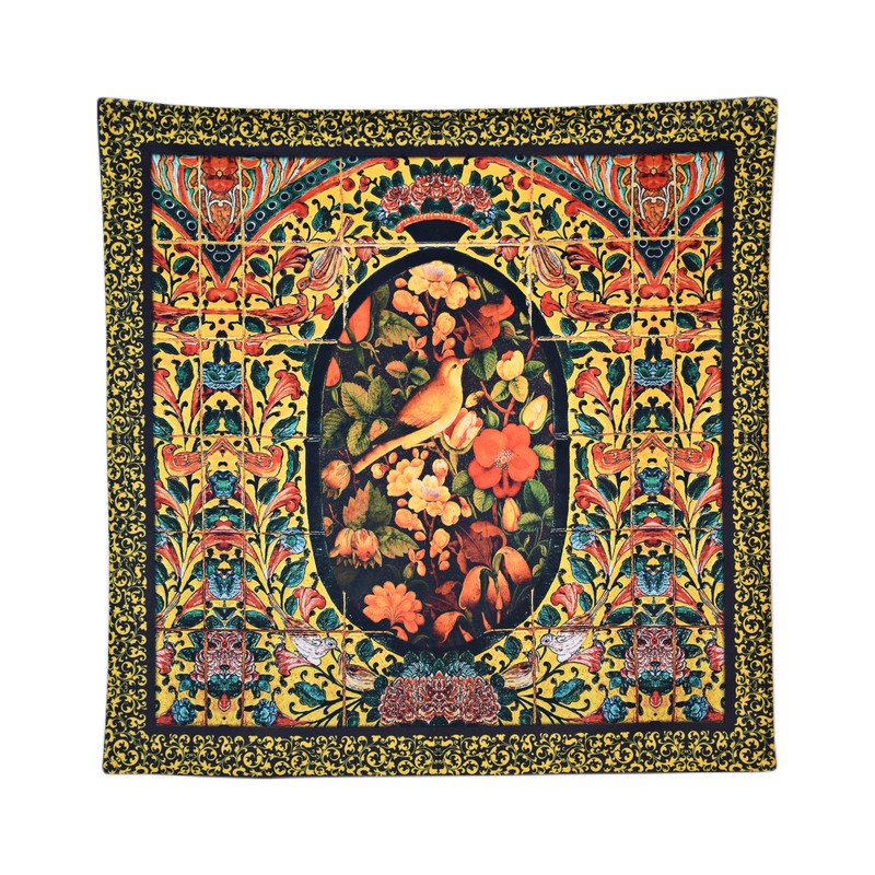 رومیزی مدل مخمل طرح گل و مرغ کد 109