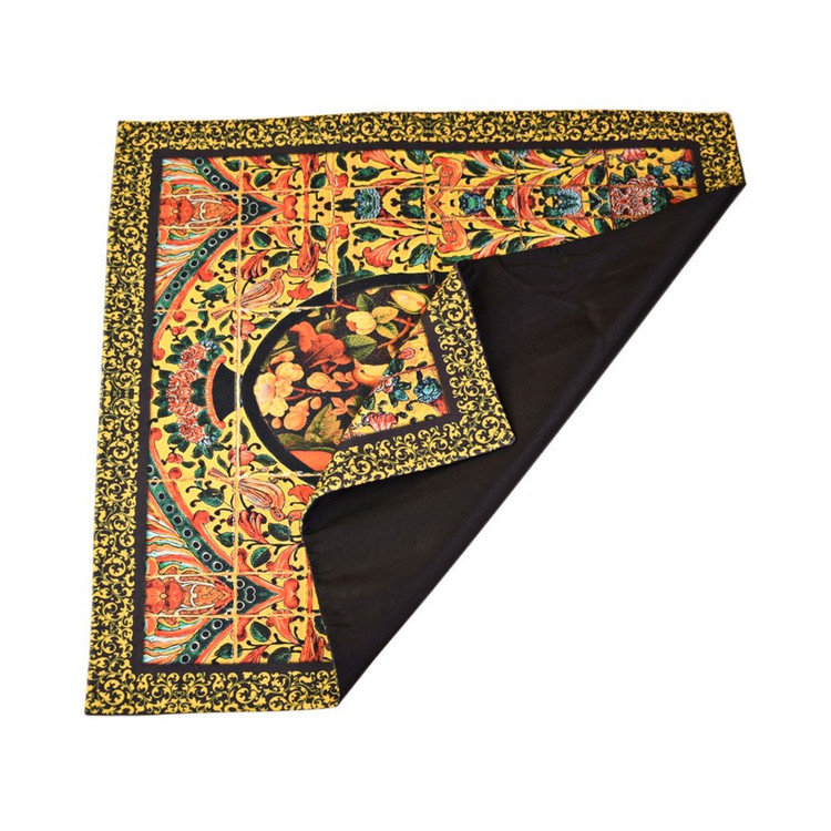 رومیزی مدل مخمل طرح گل و مرغ کد 109