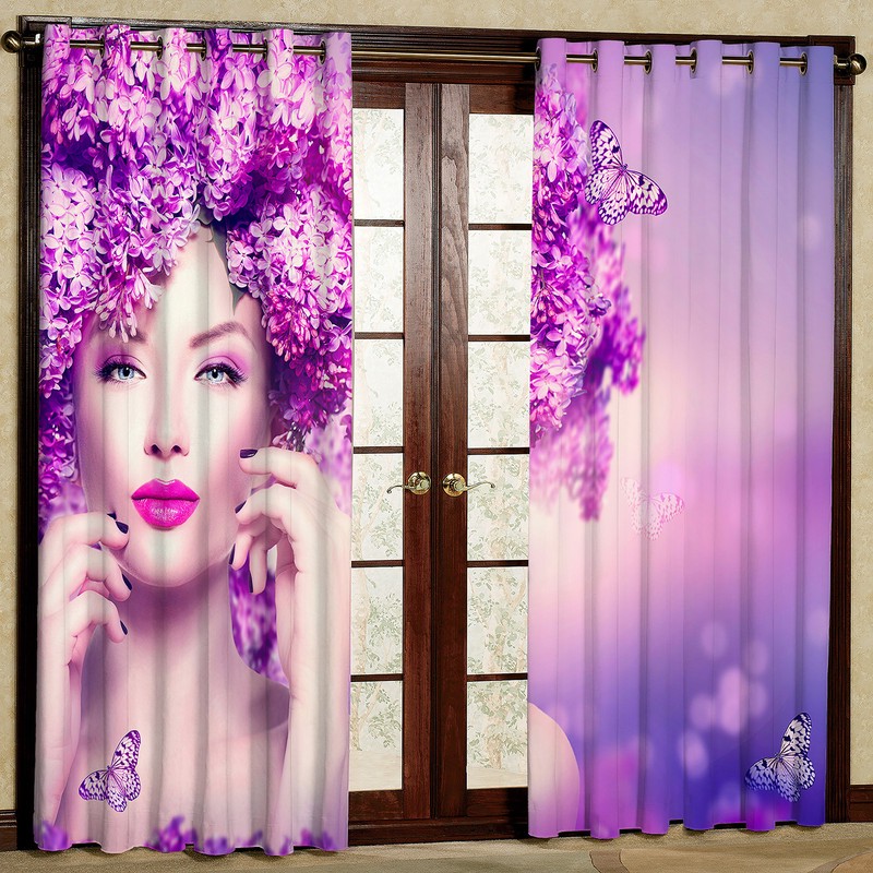 پرده مدل دختر مخمل پانچی کد 797 سایز 140x280 سانتی متر