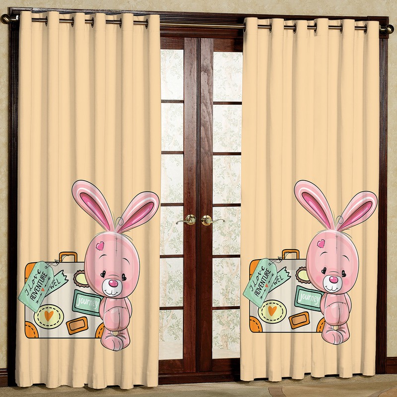 پرده مدل مخمل پانچی طرح کودک کد 4599T2 سایز 200x140 سانتی متر