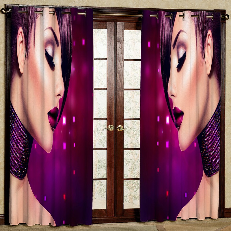 پرده مدل دختر مخمل پانچی کد 653 سایز 140x280 سانتی متر