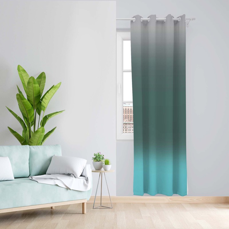 پرده طرح آبرنگی مدل مخمل پانچی کد 1519 z سایز 140x200 سانتی متر