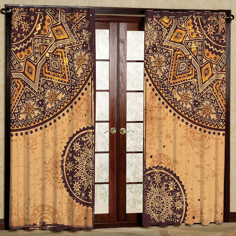 پرده طرح سنتی مدل هازان پانچی کد 1421-1422 H سایز 280x140 سانتی متر