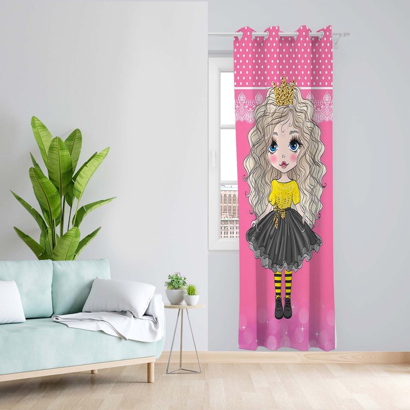 پرده طرح اتاق کودک مدل مخمل پانچی کد 1601 z سایز 140x200 سانتی متر
