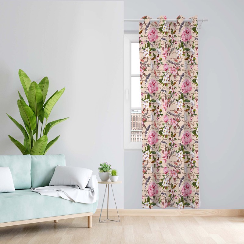 پرده طرح گلدار مدل مخمل پانچی کد 5369L z سایز 140x200 سانتی متر