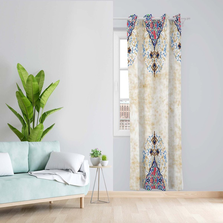پرده طرح سنتی مدل مخمل پانچی کد 5171A z سایز 140x200 سانتی متر
