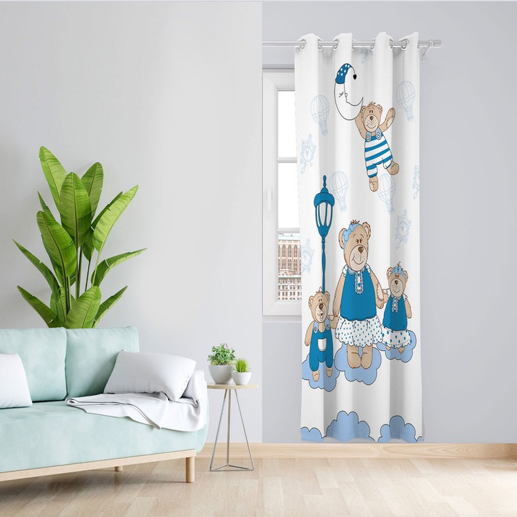 پرده مدل اتاق کودک مخمل پانچی کد 4285 سایز 140x200 سانتی متر