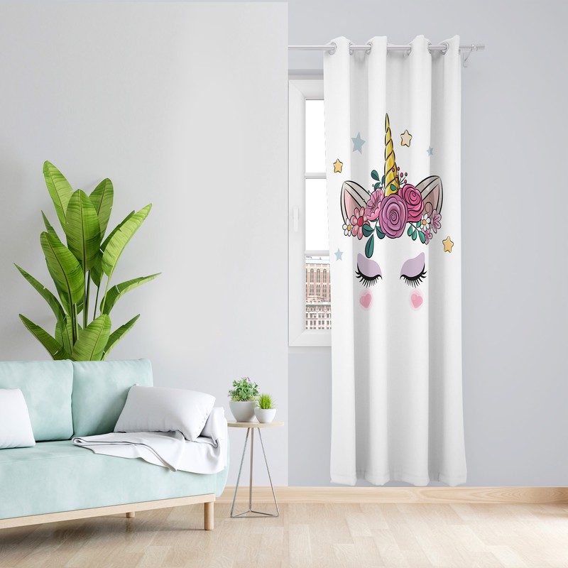 پرده طرح کودک مدل مخمل پانچی کد L 1148 Z سایز 140x200 سانتی متر