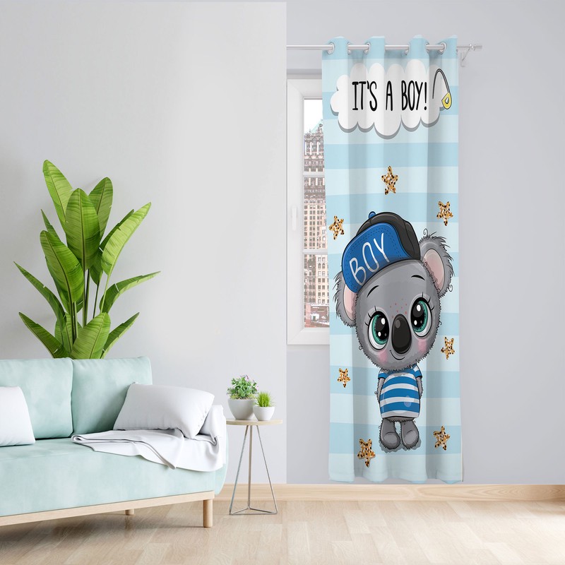 پرده مدل کوالا کلاه پسر مخمل پانچی کد 971 سایز 140x280 سانتی متر