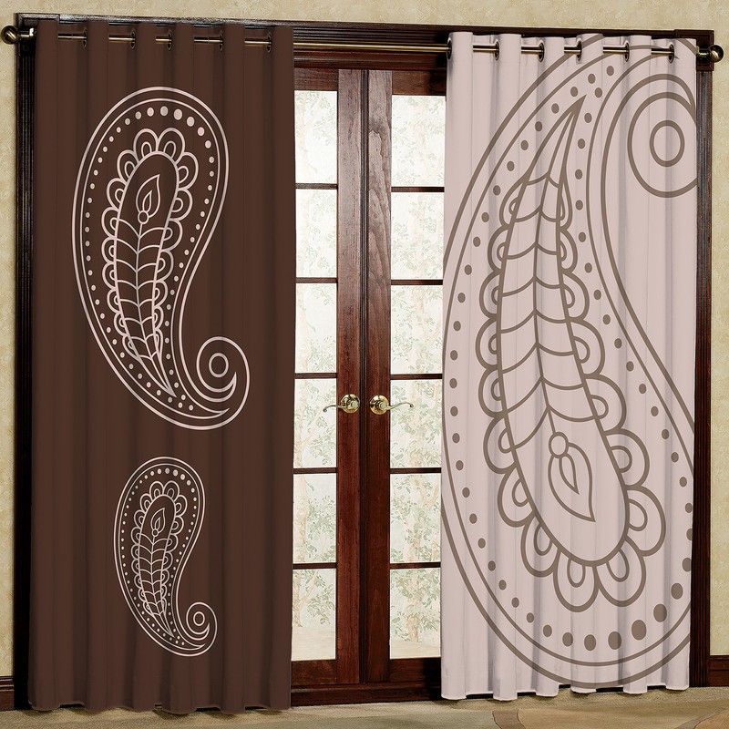 پرده مدل بته جقه مخمل پانچی کد 1363 سایز 200x140 سانتی متر