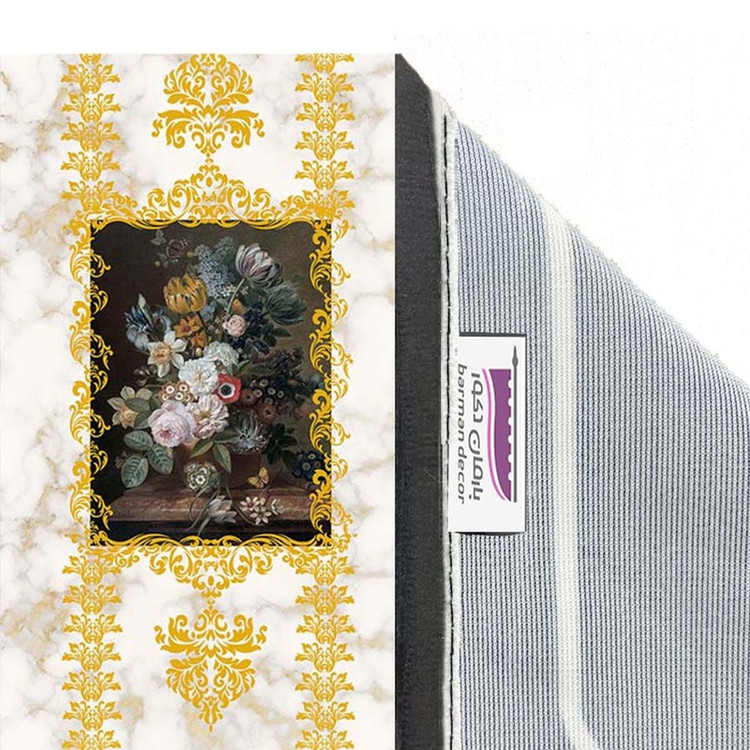 پرده بارمان دکور طرح گل مدل هازان پانچی کد 5270 W سایز 140x280 سانتی متر