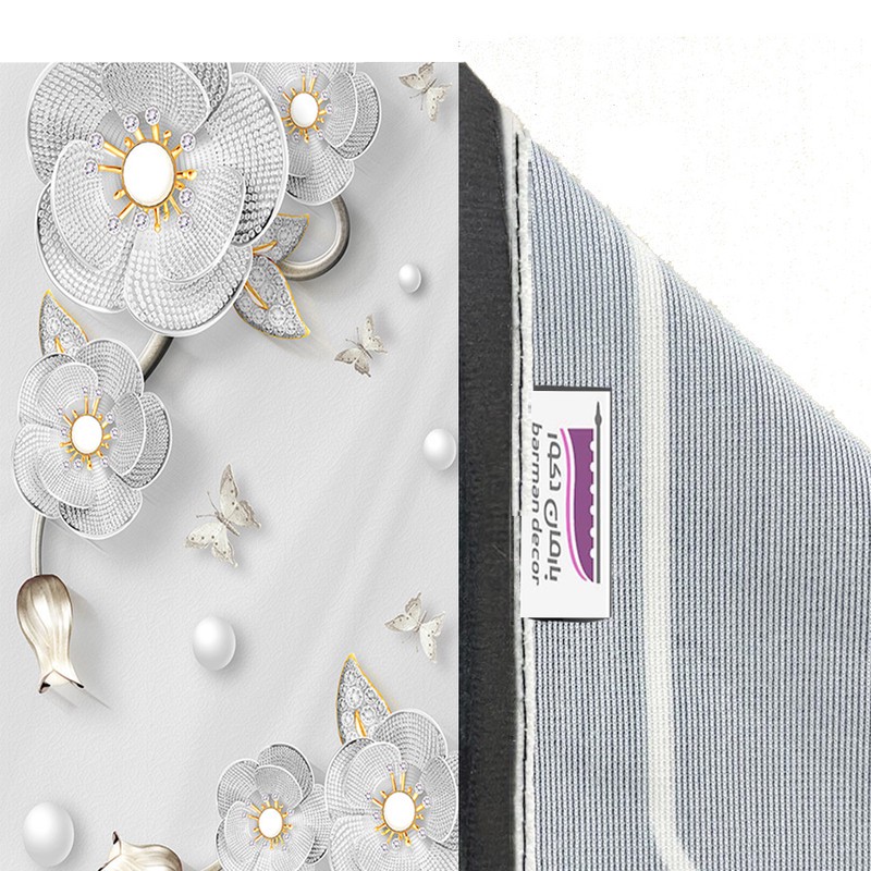 پرده بارمان دکور طرح گل مدل هازان پانچی کد 78-4577 W سایز 140x280 سانتی متر