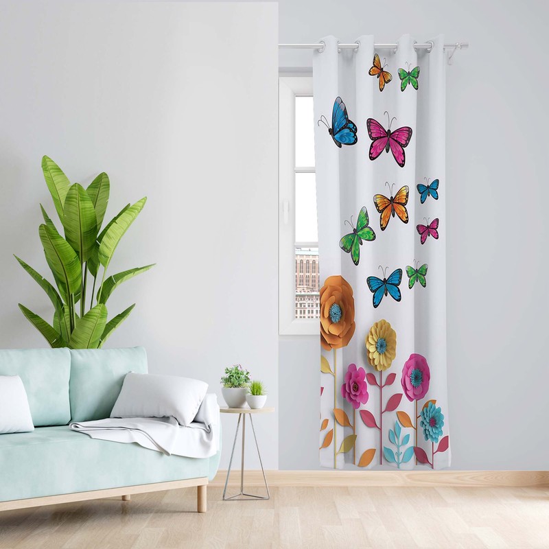 پرده طرح پروانه مدل مخمل پانچی کد 1405 z سایز 140x200 سانتی متر
