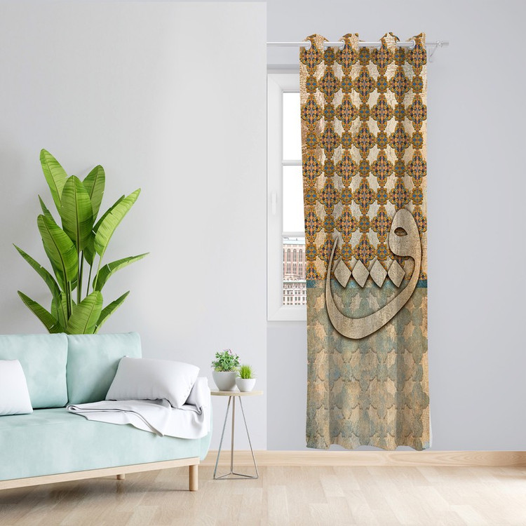 پرده طرح سنتی مدل مخمل پانچی کد L 1081R Z سایز 140x200 سانتی متر