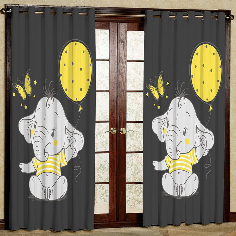 پرده مدل فیل بادکنک هازان پانچی کد 4314 سایز 140x200 سانتی متر