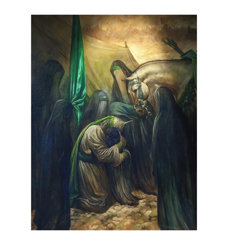 پرچم طرح نوشته مدل امام حسین کد 395D
