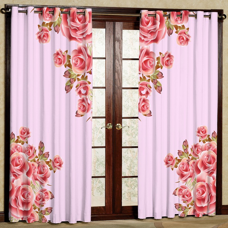 پرده مدل گلدار مخمل پانچی کد 4886 سایز 140x200 سانتی متر