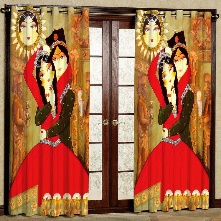 پرده مدل سنتی هازان پانچی کد 1130 سایز 140x200 سانتی متر