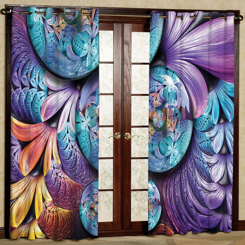 پرده مدل طرح دار مخمل پانچی کد 1351 سایز 140x280 سانتی متر